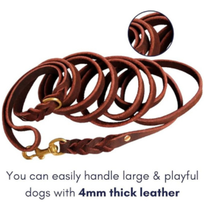 Training Leather Dog Leash - 6 ft - 1/2 in - #LLEASH_002 - Image 5