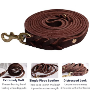 Training Leather Dog Leash - 6 ft - 1/2 in - #LLEASH_002 - Image 2