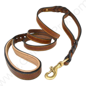 Traffic Handle Leather Dog Leash - 6 ft - 5/8 in - #LLEASH_003