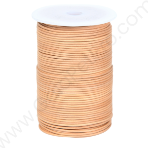 Round Leather Cord for Jewelry Making, Leather String Cord for Crafting, Necklace, Bracelets, Braiding, Wraps (Color-Natural) - #LCR_NT