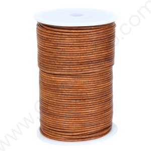 Round Leather Cord for Jewelry Making, Leather String Cord for Crafting, Necklace, Bracelets, Braiding, Wraps (Color-Tan Distressed) - #LCR_TND