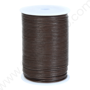 Round Leather Cord for Jewelry Making, Leather String Cord for Crafting, Necklace, Bracelets, Braiding, Wraps (Color-Brown) - #LCR_BR