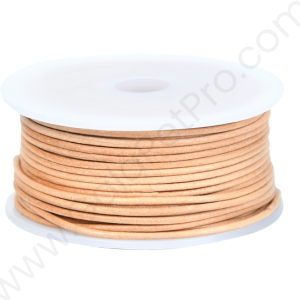 Round Leather Cord for Jewelry Making, Leather String Cord for Crafting, Necklace, Bracelets, Braiding, Wraps (Color-Natural) - #LCR_NT - Image 2