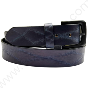 Leather Casual Belt - AP/001 - Tan, Blue and Green - Image 3