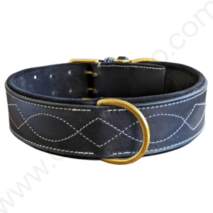 Leather Dog Collar Western Stitching - #LCOLLAR_028