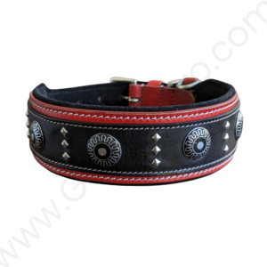 Leather Dog Collar Studded - #LCOLLAR_033