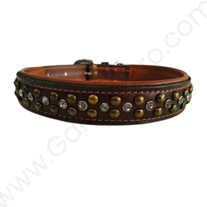 Leather Dog Collar Studded - #LCOLLAR_035