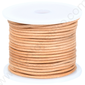 Round Leather Cord for Jewelry Making, Leather String Cord for Crafting, Necklace, Bracelets, Braiding, Wraps (Color-Natural) - #LCR_NT - Image 3