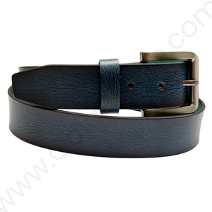 Leather Casual Belt - AP/033 - Tan, Blue and Black - Image 3