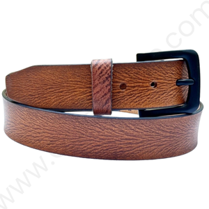 Leather Casual Belt - AP/033 - Tan, Blue and Black - Image 5